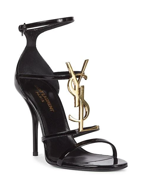 商品Yves Saint Laurent|Cassandra 100 Patent Leather Ankle-Strap Sandals,价格¥8131,第2张图片详细描述