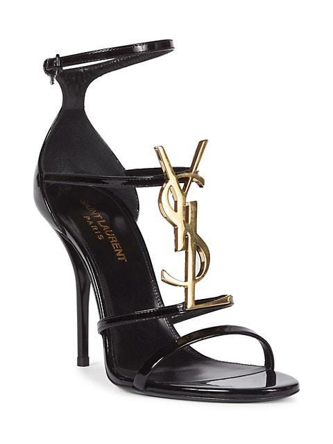 商品Yves Saint Laurent|Cassandra 100 Patent Leather Ankle-Strap Sandals,价格¥8118,第4张图片详细描述