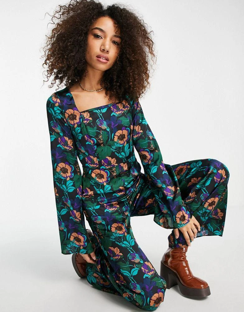 商品Topshop|Topshop 70s print wide leg jumpsuit,价格¥375,第1张图片