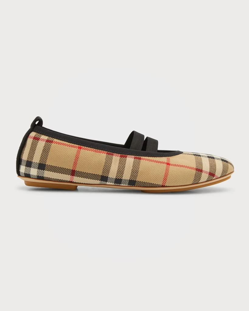 商品Burberry|Girl's Grace Vintage Check Ballerina Flats, Toddler/Kids,价格¥1398,第1张图片