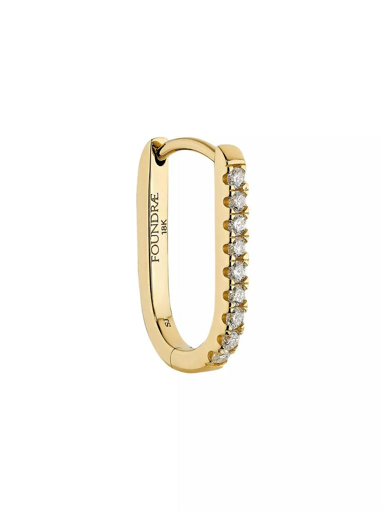 商品Foundrae|18K Yellow Gold &amp; 0.08 TCW Diamond Petite Fob Link Earring,价格¥5974,第1张图片