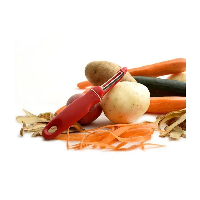 商品Norpro|Grip-EZ Vegetable Peeler, 7.25-Inch, Red,价格¥79,第4张图片详细描述