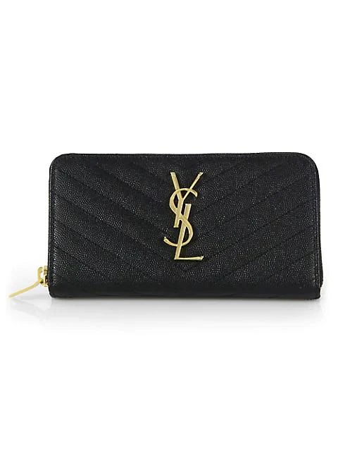 商品Yves Saint Laurent|Monogram Matelassé Leather Zip-Around Wallet,价格¥5587,第1张图片