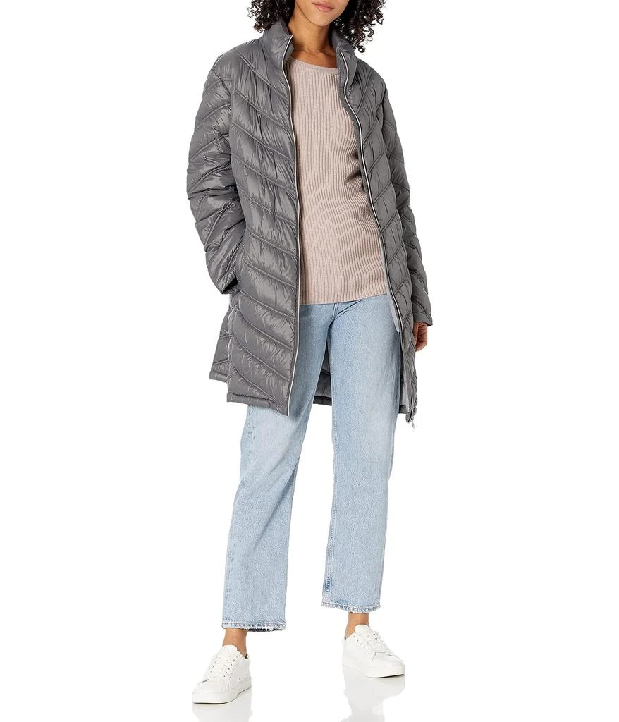 商品Calvin Klein|Women's Chevron Quilted Packable Down Jacket (Standard and Plus),价格¥809,第1张图片