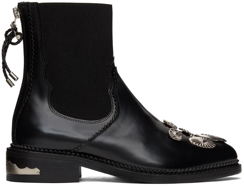 商品Toga Pulla|SSENSE Exclusive Black Polido Ankle Boots,价格¥2612,第1张图片