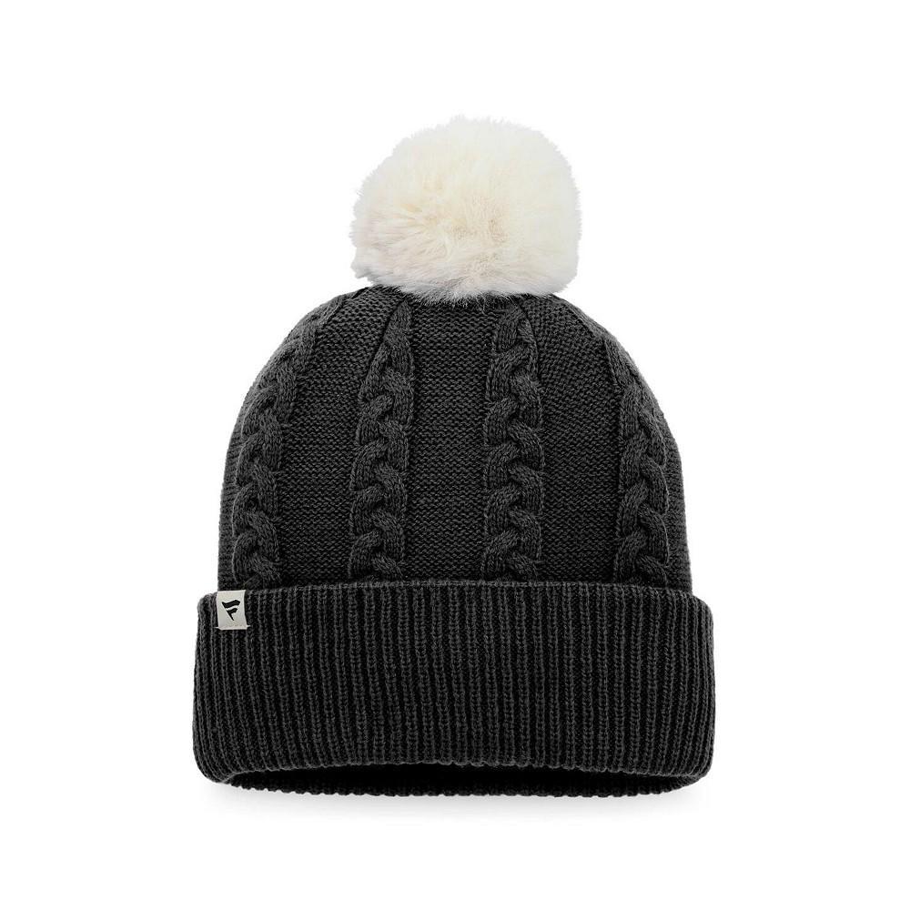商品Fanatics|Women's Branded Black Chicago Blackhawks Outdoor Play Cuffed Knit Hat with Pom,价格¥173,第4张图片详细描述