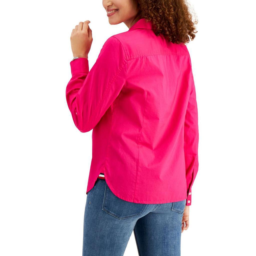 商品Tommy Hilfiger|Tommy Hilfiger Womens Roll-Tab Button-Up Blouse,价格¥200,第4张图片详细描述