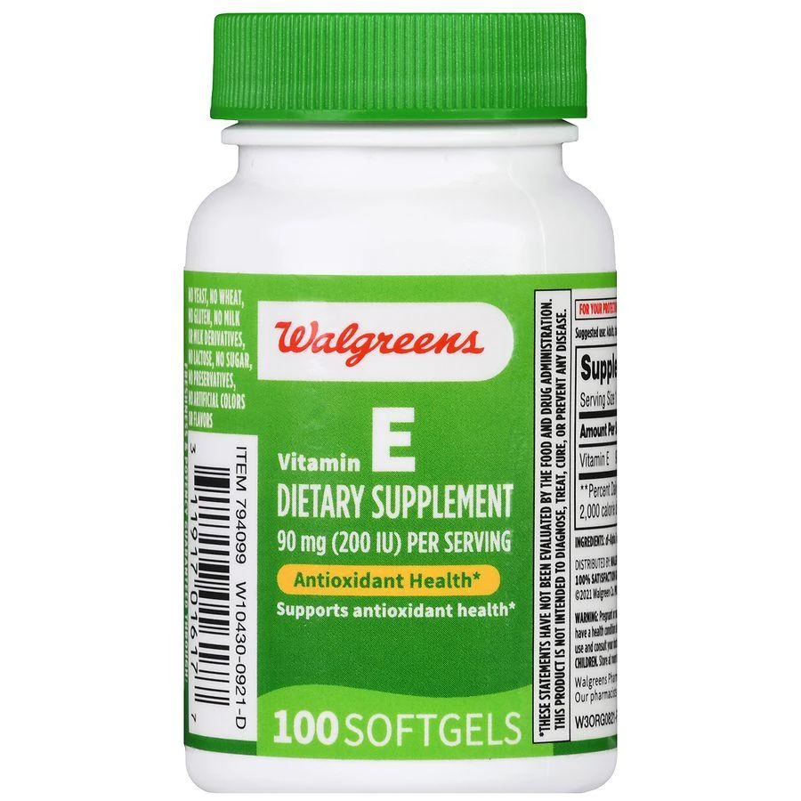 商品Walgreens|Vitamin E 90 mg Softgels (100 days),价格¥84,第2张图片详细描述