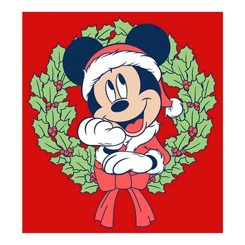 Girl's Mickey & Friends Mickey Mouse Christmas Wreath  Child T-Shirt商品第2张图片规格展示