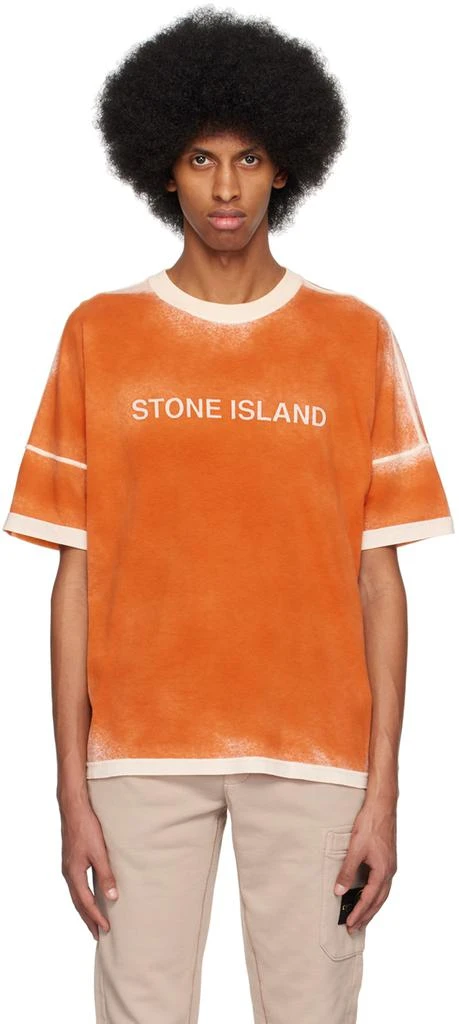 商品Stone Island|Orange Garment-Dyed T-Shirt,价格¥1017,第1张图片