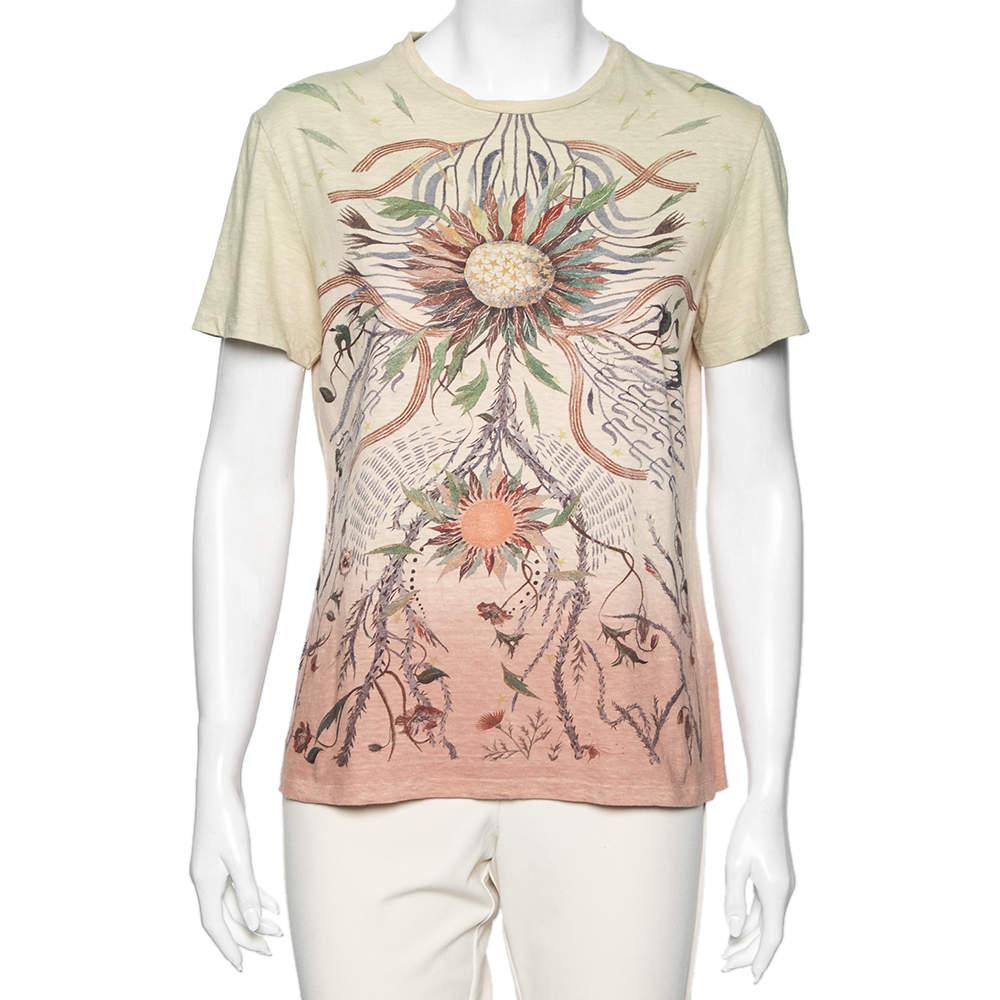 Dior Multicolored Ombre Cotton Printed Short Sleeve T-Shirt L商品第1张图片规格展示