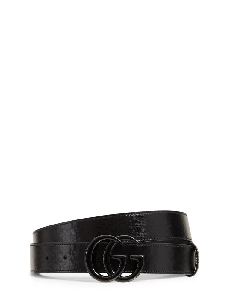 商品Gucci|3cm Gg Buckle Leather Belt,价格¥4023,第1张图片