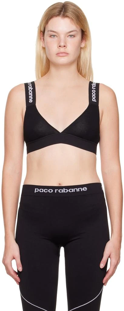 商品Rabanne|Black Viscose Sport Bra,价格¥377,第1张图片