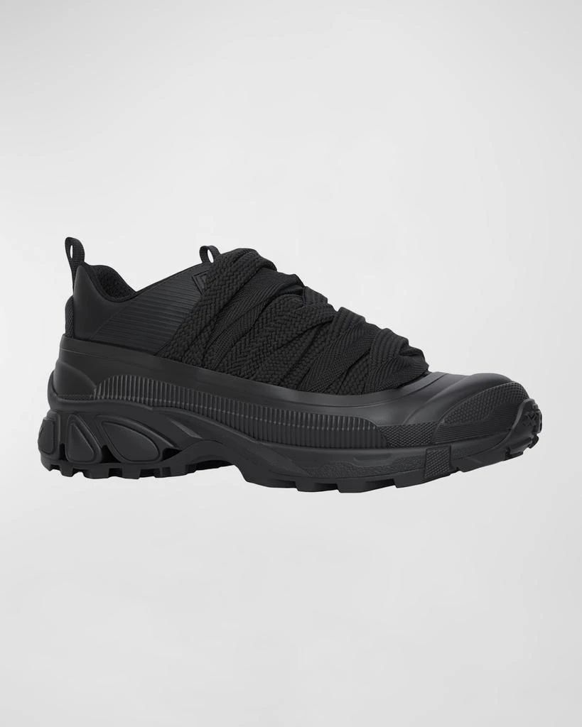商品Burberry|Men's Arthur Chunky Lace Leather & Nylon Sneakers,价格¥3985,第2张图片详细描述