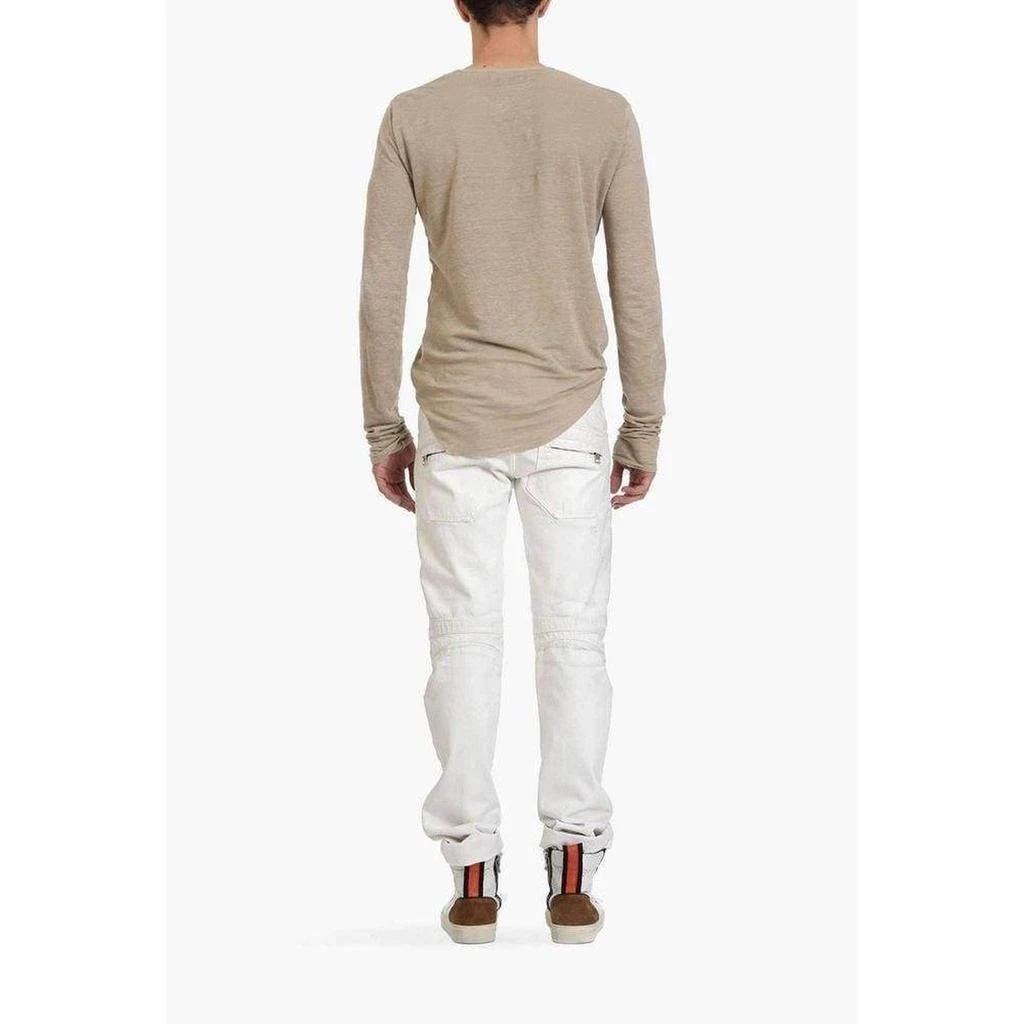 商品Balmain|White Biker Destroyed Denim Jeans,价格¥3459,第3张图片详细描述