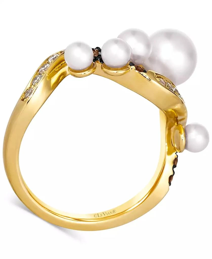 商品Le Vian|Vanilla Pearls (3-7mm) & Diamond (1/3 ct. t.w.) Swoop Ring in 14k Gold,价格¥6280,第2张图片详细描述