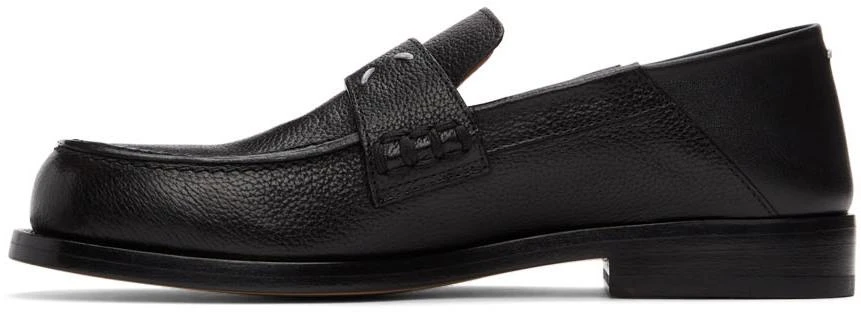 商品MAISON MARGIELA|Black Grained Stitch Camden Loafers,价格¥8489,第3张图片详细描述