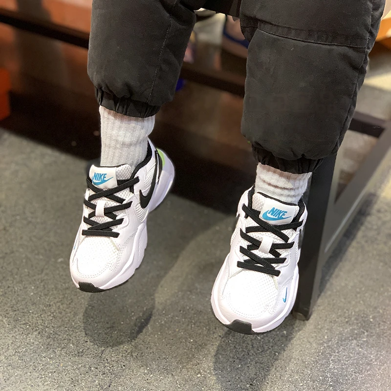 商品[国内直发] NIKE|[预售3天]Air Max Fusion 时尚圆头 防滑减震耐磨透气 低帮 跑步鞋 白黑绿 中童,价格¥267,第5张图片详细描述
