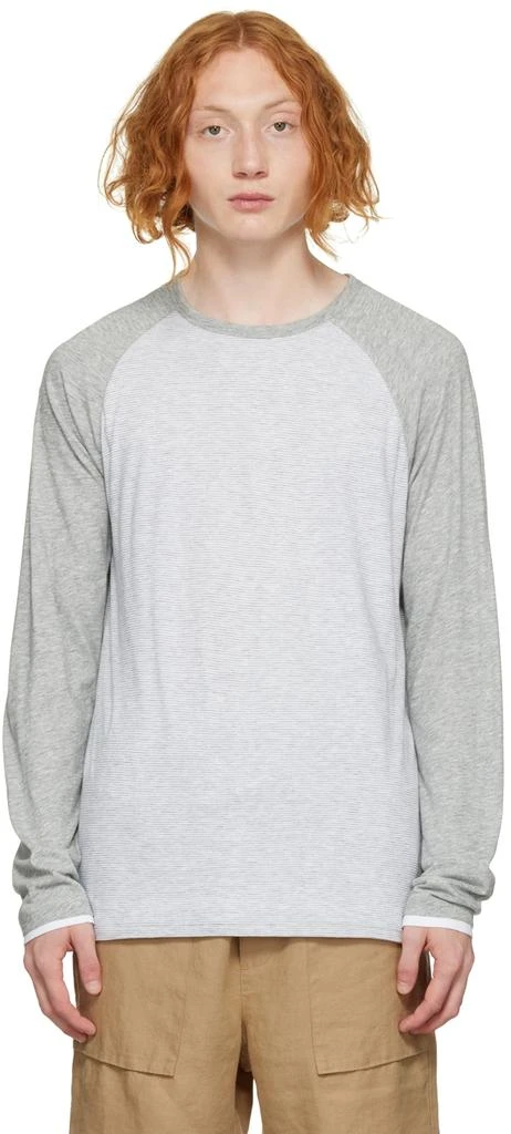 商品Vince|Gray Baseball Long Sleeve T-Shirt,价格¥487,第1张图片