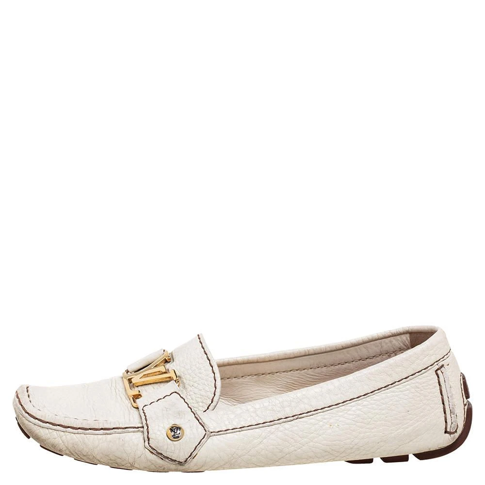 商品[二手商品] Louis Vuitton|Louis Vuitton Cream Leather Monte Carlo Loafers Size 37.5,价格¥2882,第2张图片详细描述