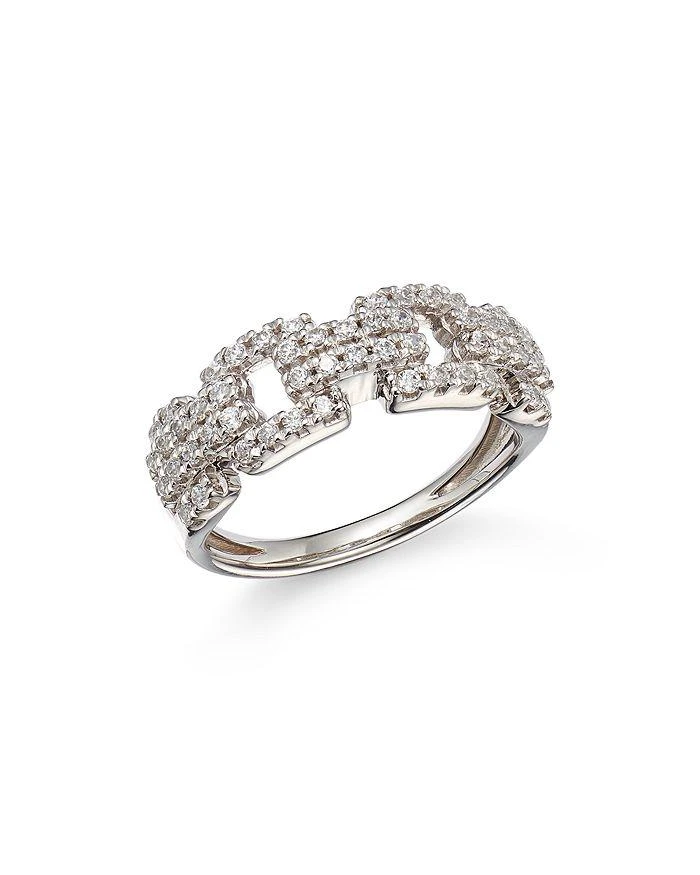 商品Bloomingdale's|Diamond Pave Square Link Statement Ring in 14K White Gold, 0.5 tcw,价格¥9919,第1张图片详细描述