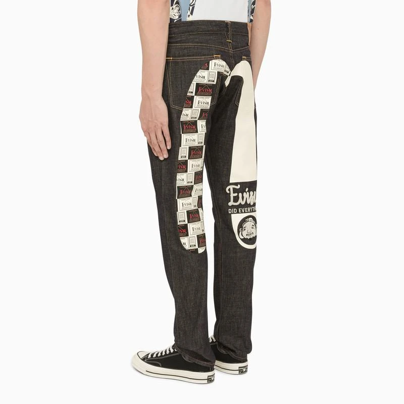 商品Evisu|Indigo raw label pattern Daicock-print jeans,价格¥1145,第4张图片详细描述