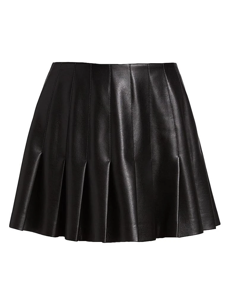 商品Alice + Olivia|​Carter Vegan Leather Pleated Miniskirt,价格¥1859,第1张图片