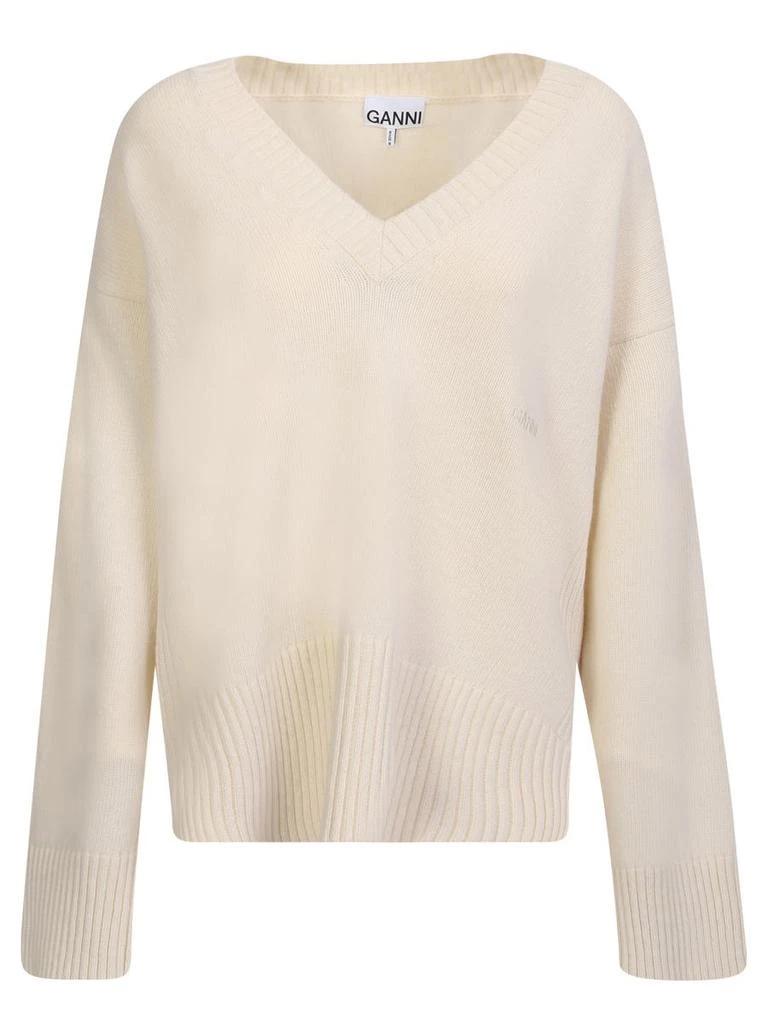 商品Ganni|GANNI RECYCLED WOOL PULLOVER WITH V-NECK BY GANNI,价格¥1479,第1张图片