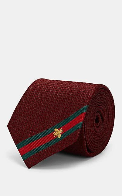 商品Gucci|Bee Striped Silk Jacquard Necktie,价格¥1644,第1张图片