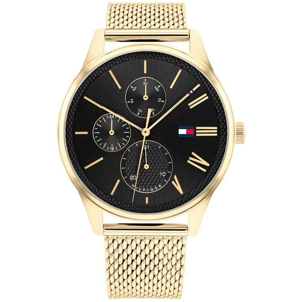 商品Tommy Hilfiger|Men'Gold-Tone Mesh Bracelet Watch 44mm,价格¥930,第1张图片