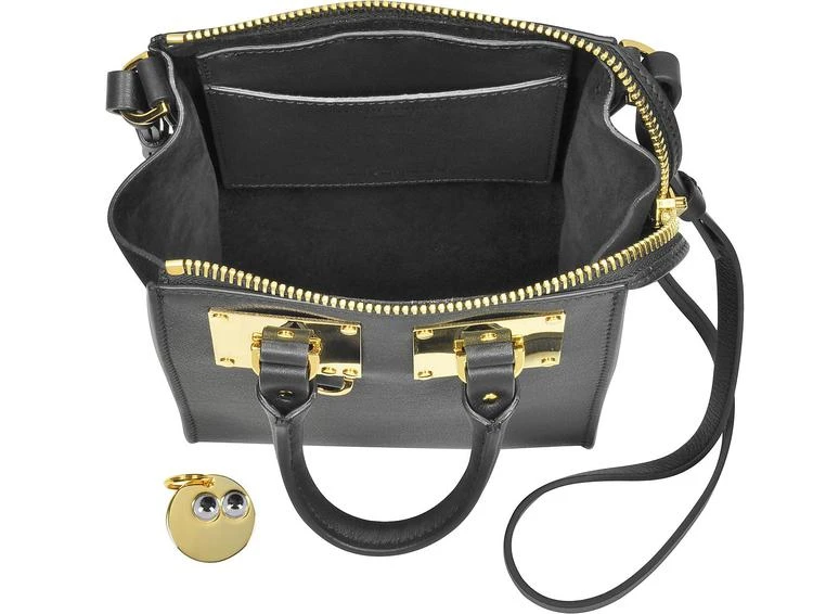 商品Sophie Hulme|黑色皮革和麂皮小号Holmes North South拉链手提包,价格¥4184,第4张图片详细描述