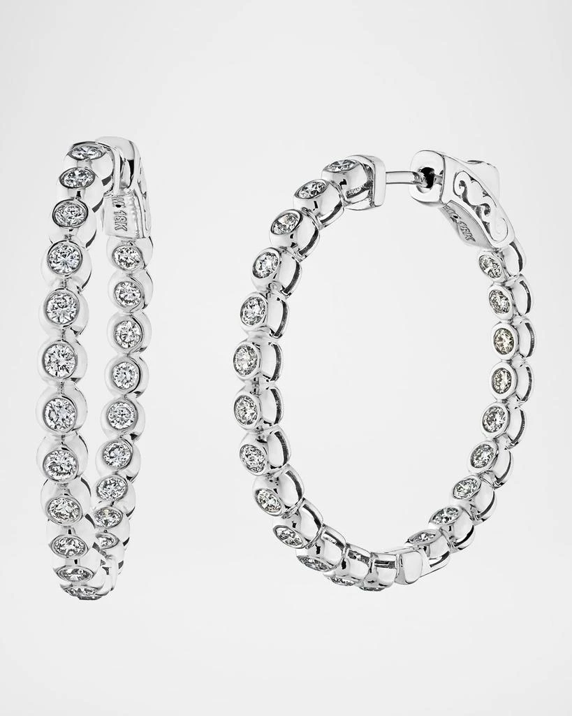 商品Cassidy Diamonds|18K White Gold Medium Diamond Hoop Earrings, 1",价格¥38654,第1张图片