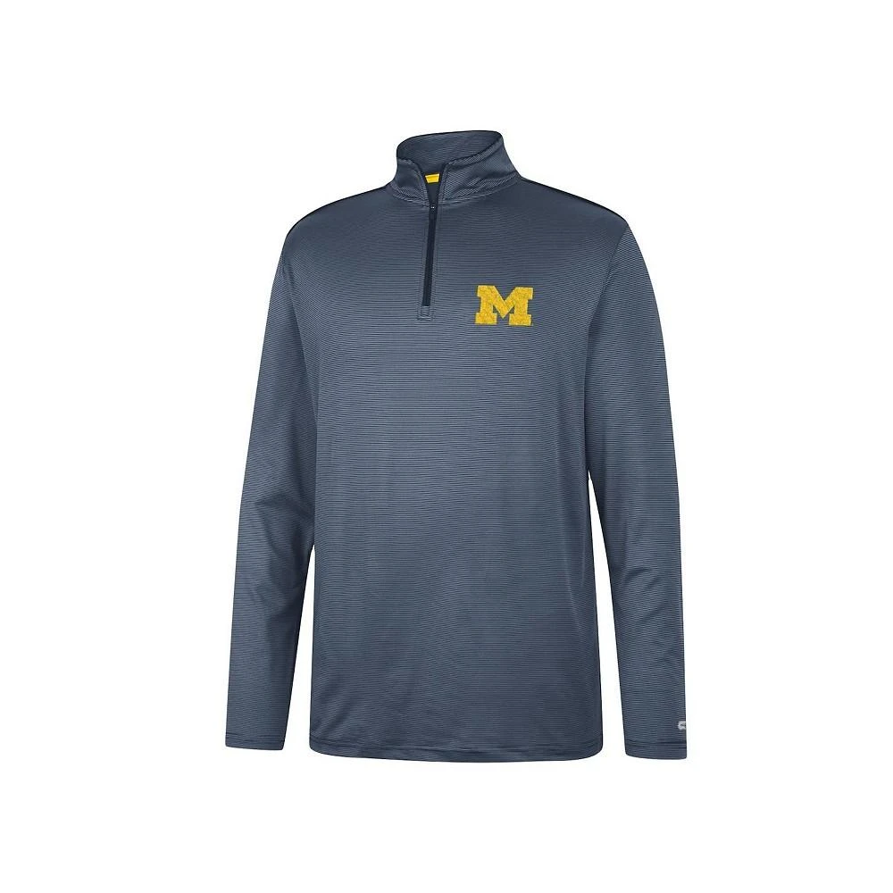 商品Colosseum|Men's Navy Michigan Wolverines Logo Quarter-Zip Windshirt,价格¥248,第3张图片详细描述