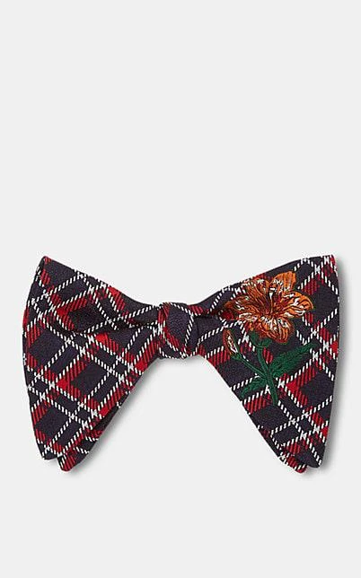 商品Gucci|Flower-Motif Plaid Silk Bow Tie,价格¥815,第1张图片