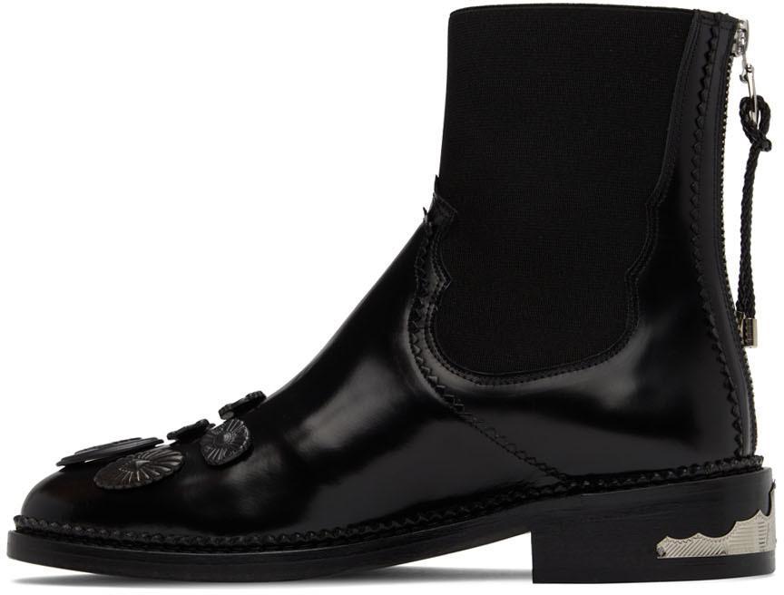 商品Toga Pulla|SSENSE 独家发售黑色 Embellished 切尔西靴,价格¥3312,第5张图片详细描述