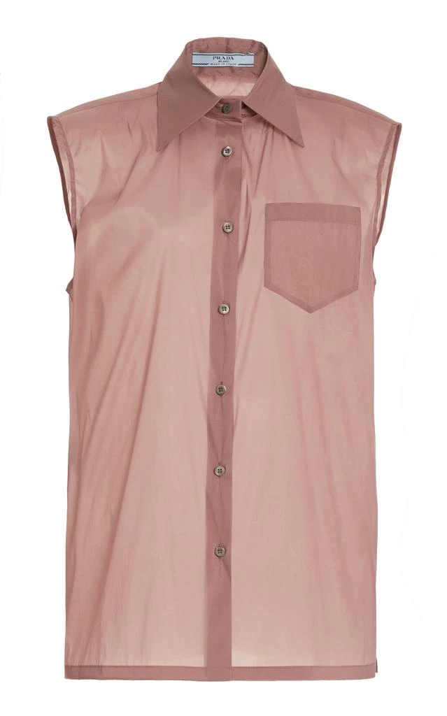 商品Prada|Prada - Sleeveless Silk-Blend Shirt - Purple - IT 42 - Moda Operandi,价格¥7925,第1张图片