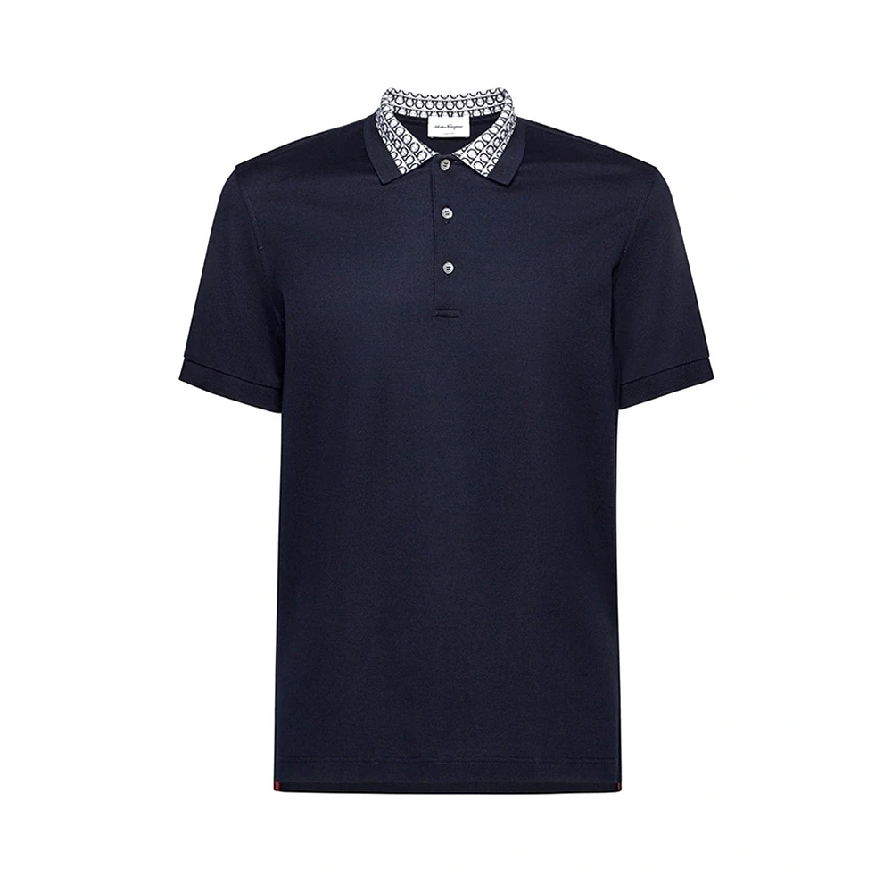 商品Salvatore Ferragamo|Salvatore Ferragamo 菲拉格慕 海军蓝男士Polo 12 1835 707531,价格¥1893,第1张图片
