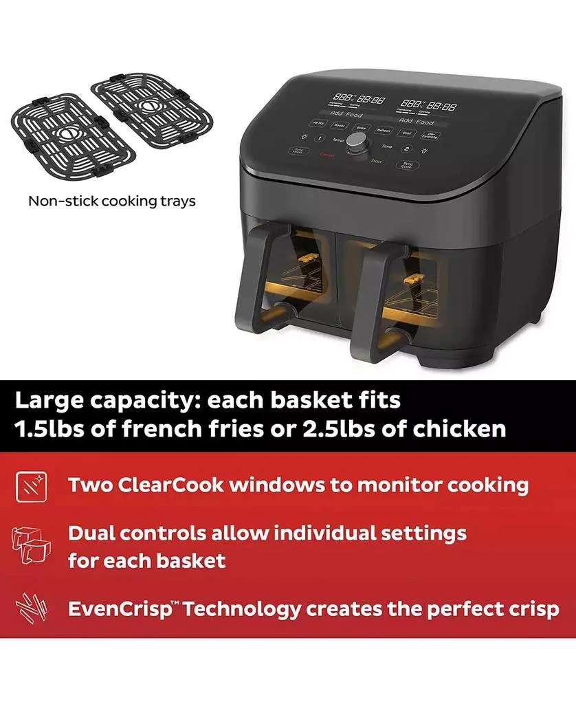 商品Instant pot|Vortex Plus XL 8 Qt. Dual Basket Air Fryer,价格¥1414,第2张图片详细描述