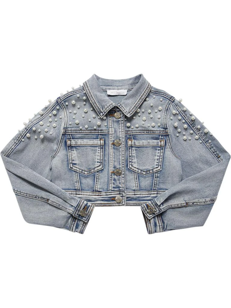 商品MONNALISA|Embellished Washed Cotton Denim Jacket,价格¥1476,第1张图片