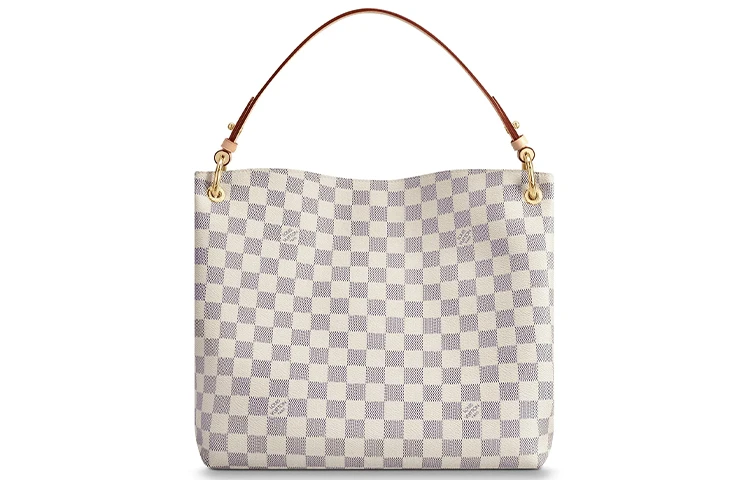 商品[国内直发] Louis Vuitton|Graceful 棋盘格纹 牛皮 hobo包托特包手提包 小号 女款 白色,价格¥20401,第4张图片详细描述