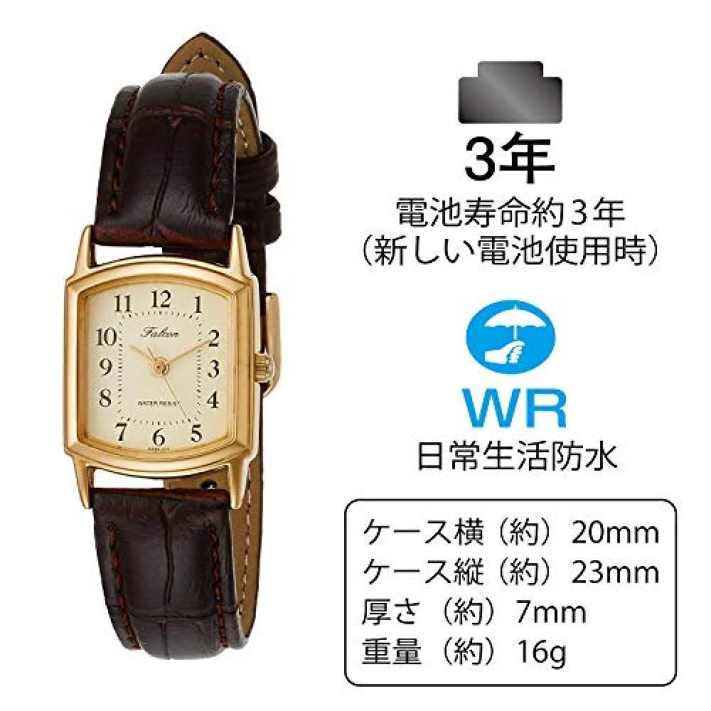 商品Citizen|日本直邮CITIZEN Q＆Q手表模拟防水皮带QA69-103女子金牌,价格¥306,第4张图片详细描述