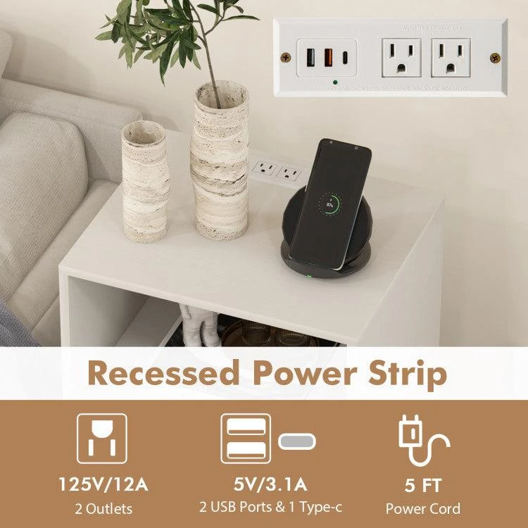 商品Hivvago|Record Player Stand with Charging Station for Living Room Bedroom,价格¥1023,第4张图片详细描述