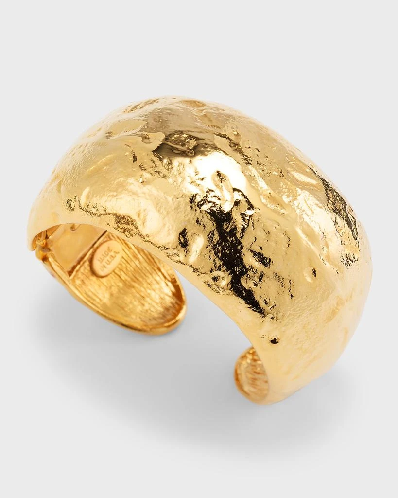 商品Kenneth Jay Lane|22K Hammered Gold Cuff Bracelet,价格¥1159,第3张图片详细描述