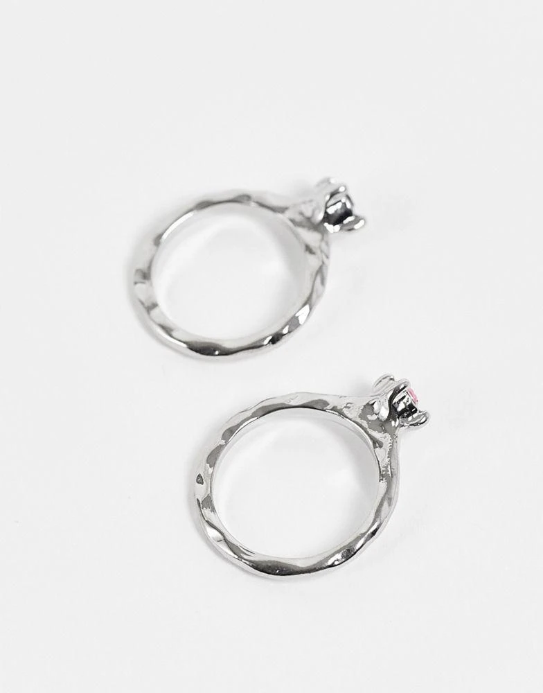 商品Reclaimed Vintage|Reclaimed vintage inspired unisex stone rings in silver,价格¥64,第4张图片详细描述