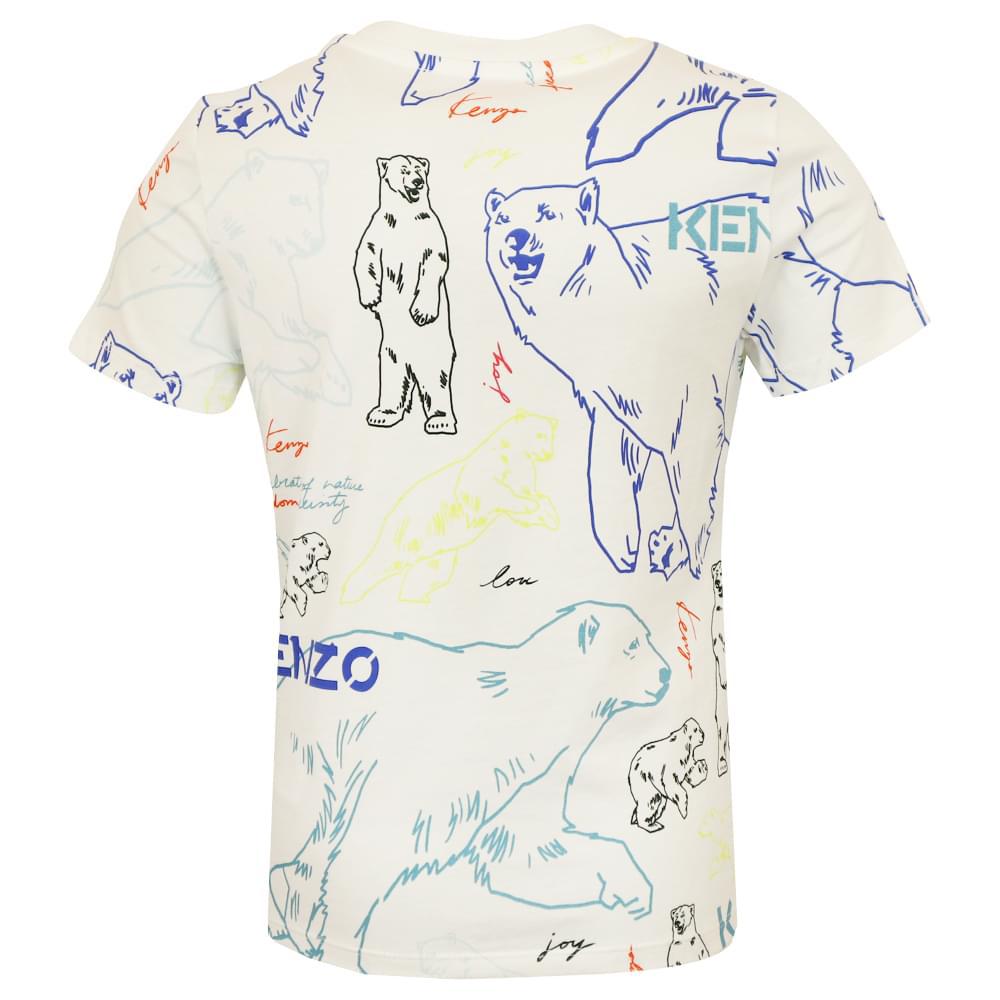 White Polar Bear Pattern Short Sleeved T Shirt商品第3张图片规格展示
