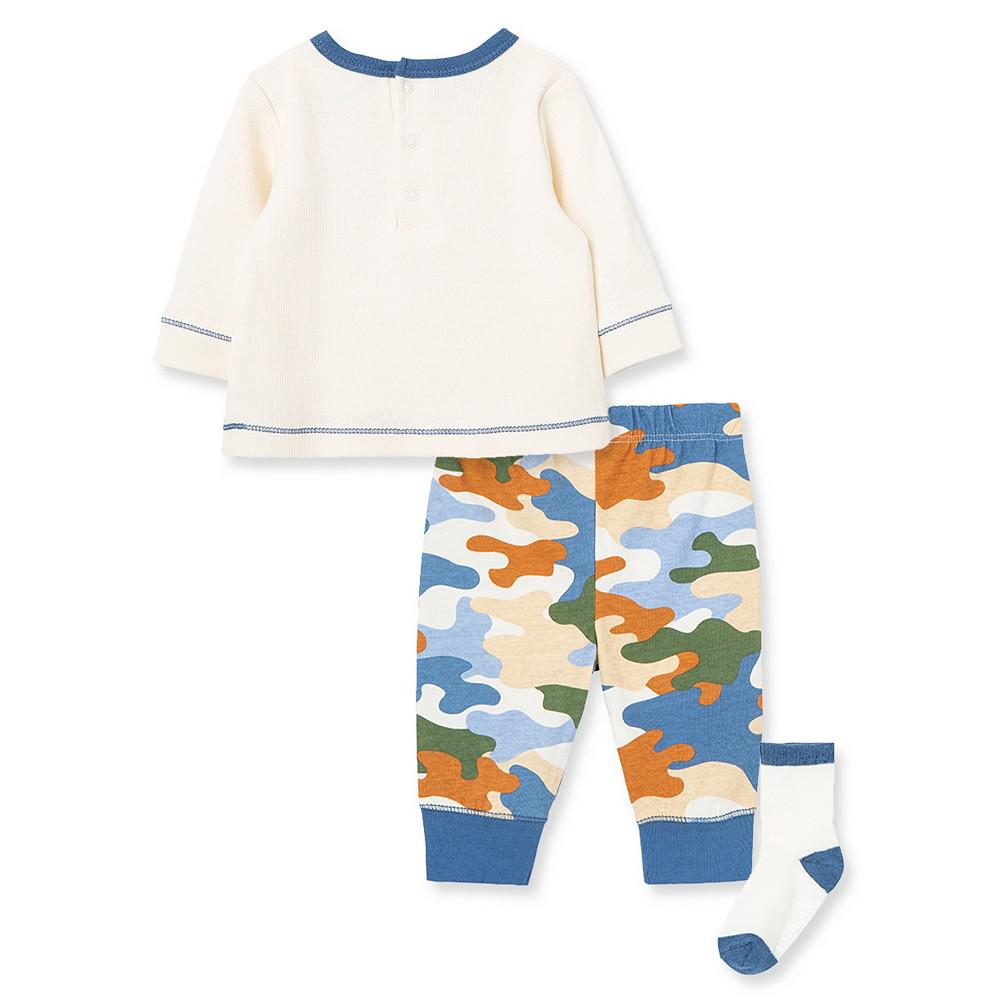 Baby Boys Camo Dino T-shirt, Joggers and Socks, 3-Piece Set商品第2张图片规格展示