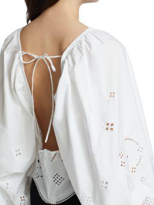 商品Ganni|女式 Broderie Anglaise 棉质衬衫,价格¥628,第6张图片详细描述