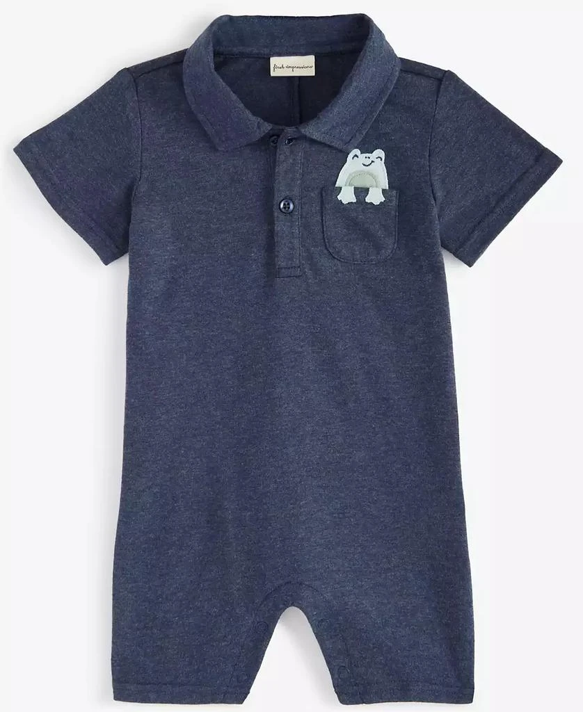 商品First Impressions|Baby Boys Frog Pocket Collared Sunsuit, Created for Macy's,价格¥46,第1张图片