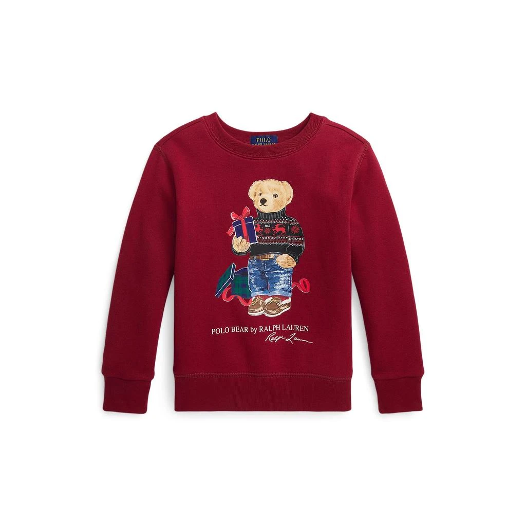 商品Ralph Lauren|Polo Bear Fleece Sweatshirt (Toddler/Little Kids),价格¥374,第1张图片