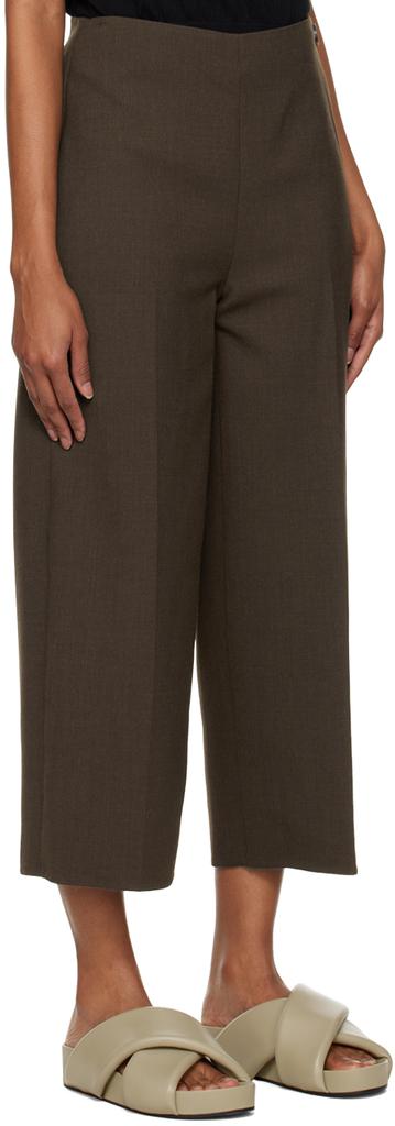 Brown Cropped Trousers商品第2张图片规格展示